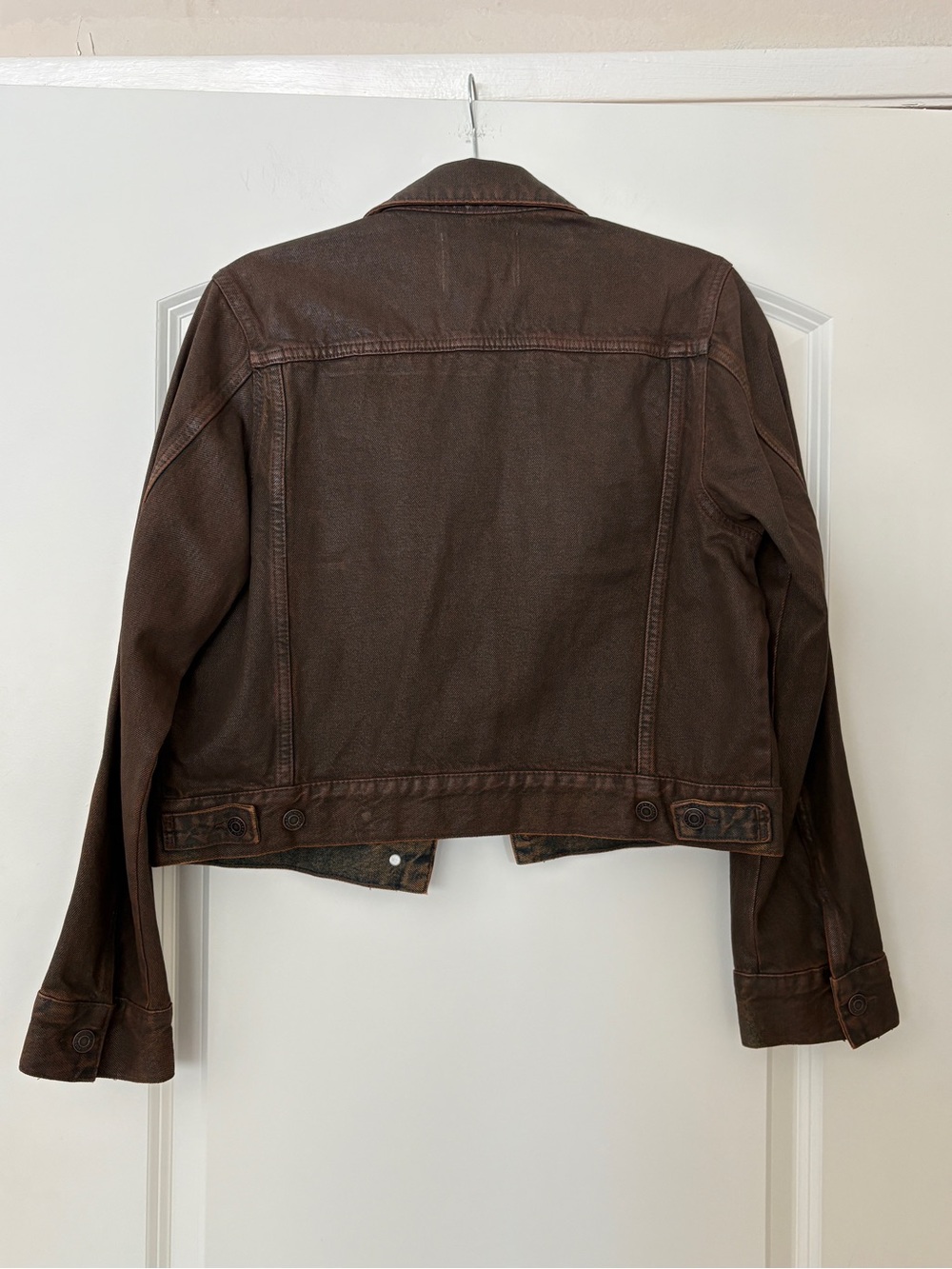 H&M studio brown coated denim jacket, size M - Picture 7 of 12